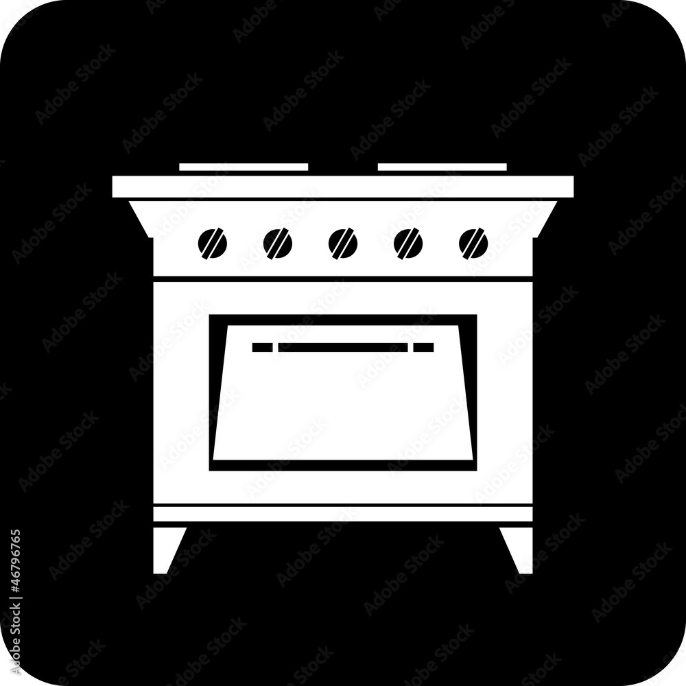 Vector icon isolated on white - Kitchen stove