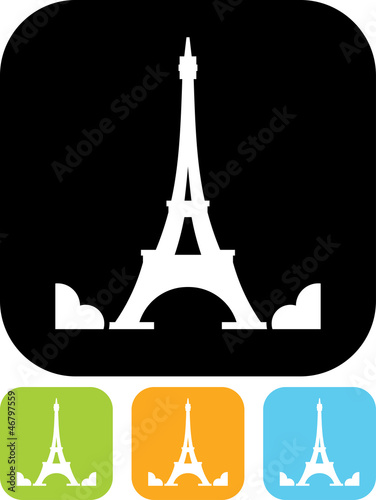 Vector icon isolated on white - Eiffel Tower in Paris