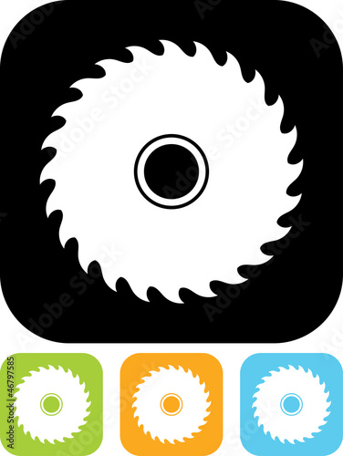 Vector icon isolated on white - Saw Wheel