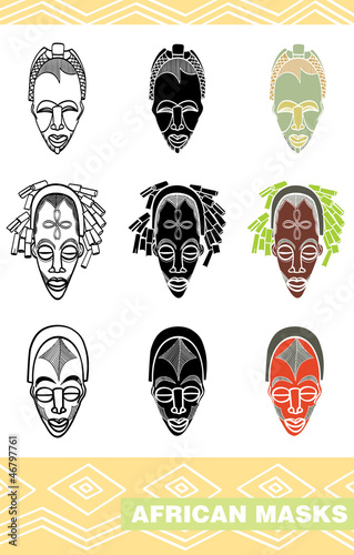 African masks part 1  vector