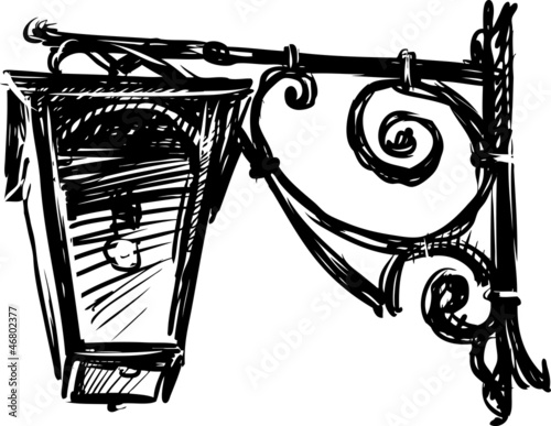 sketch of a street lamp