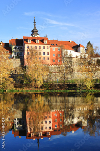 Colorful autumn medieval Town Pisek  Czech Republic