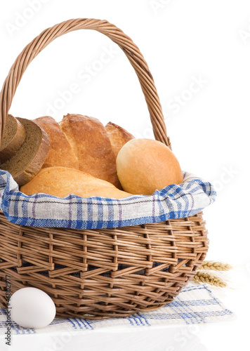 fresh bread on white background