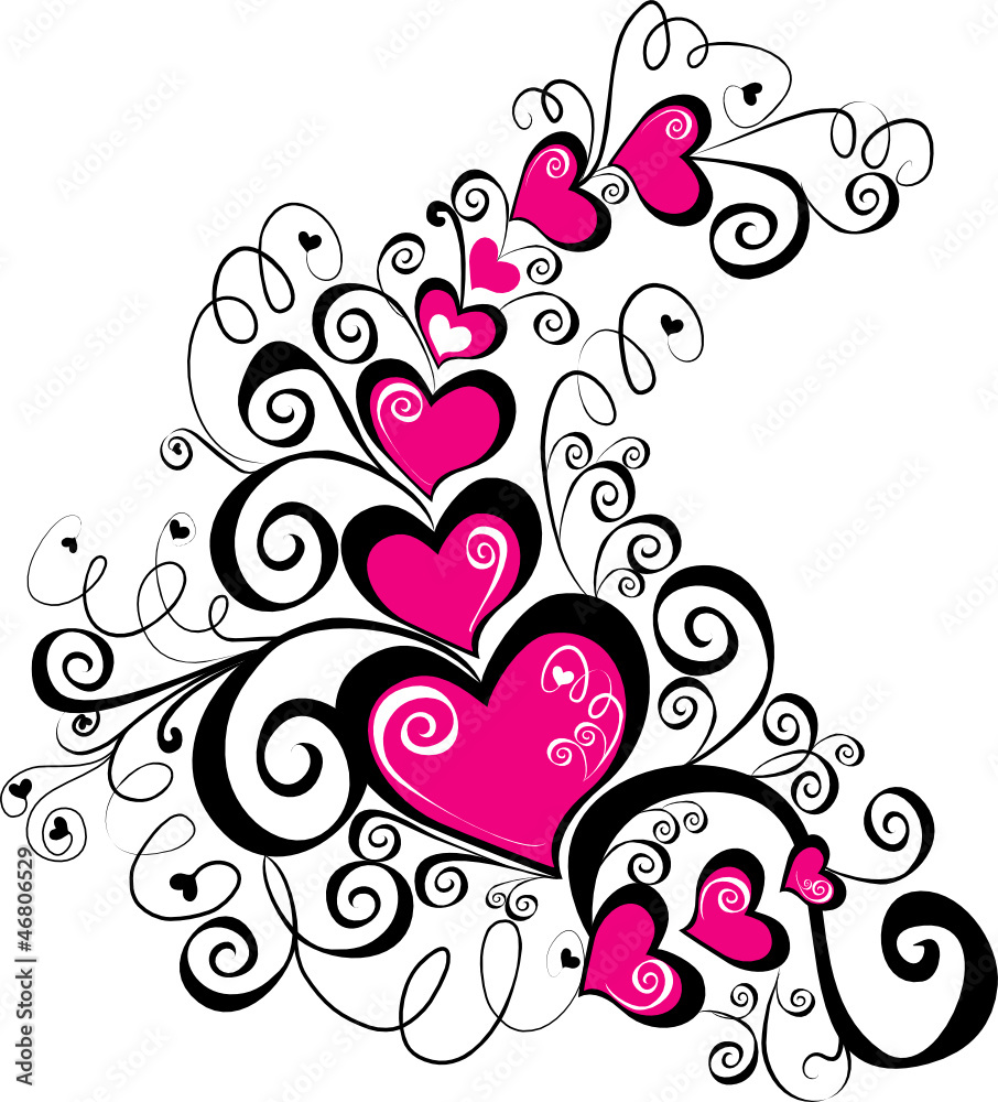 Decorative hearts, element for design, vector Decorative hearts, element for design, vector