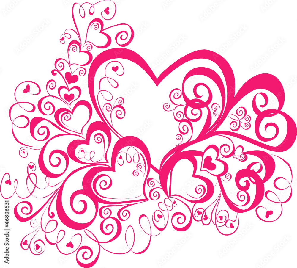 Decorative hearts, element for design, vector Decorative hearts, element for design, vector