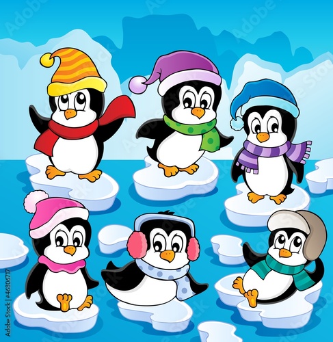 Winter theme with penguins 2