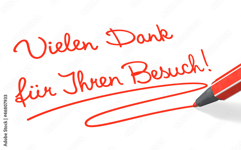 Stift- & Schriftserie: Vielen Dank für Ihren Besuch! rot Stift- & Schriftserie: Vielen Dank für Ihren Besuch! rot