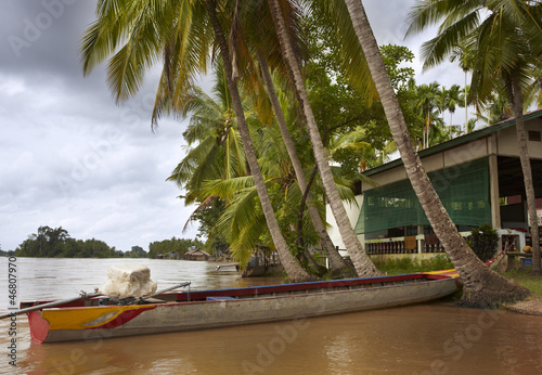 boat moored on the Mekong photo