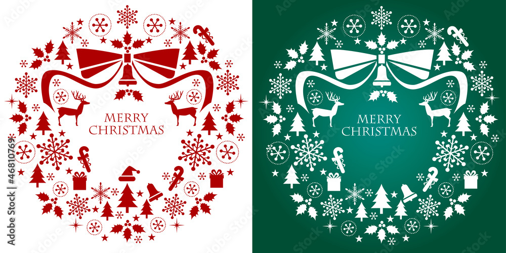 クリスマス リース デザイン シルエット Stock ベクター Adobe Stock