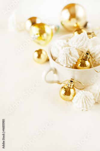 meringue cookies on Christmas table