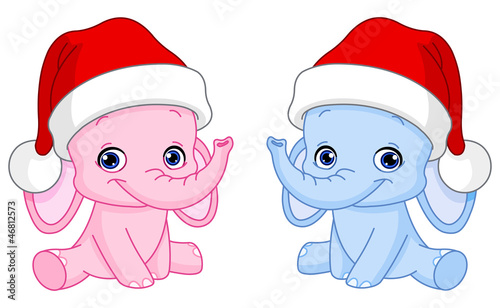 Christmas baby elephants