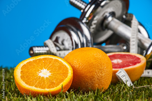 Fitness stuff with color, bright background