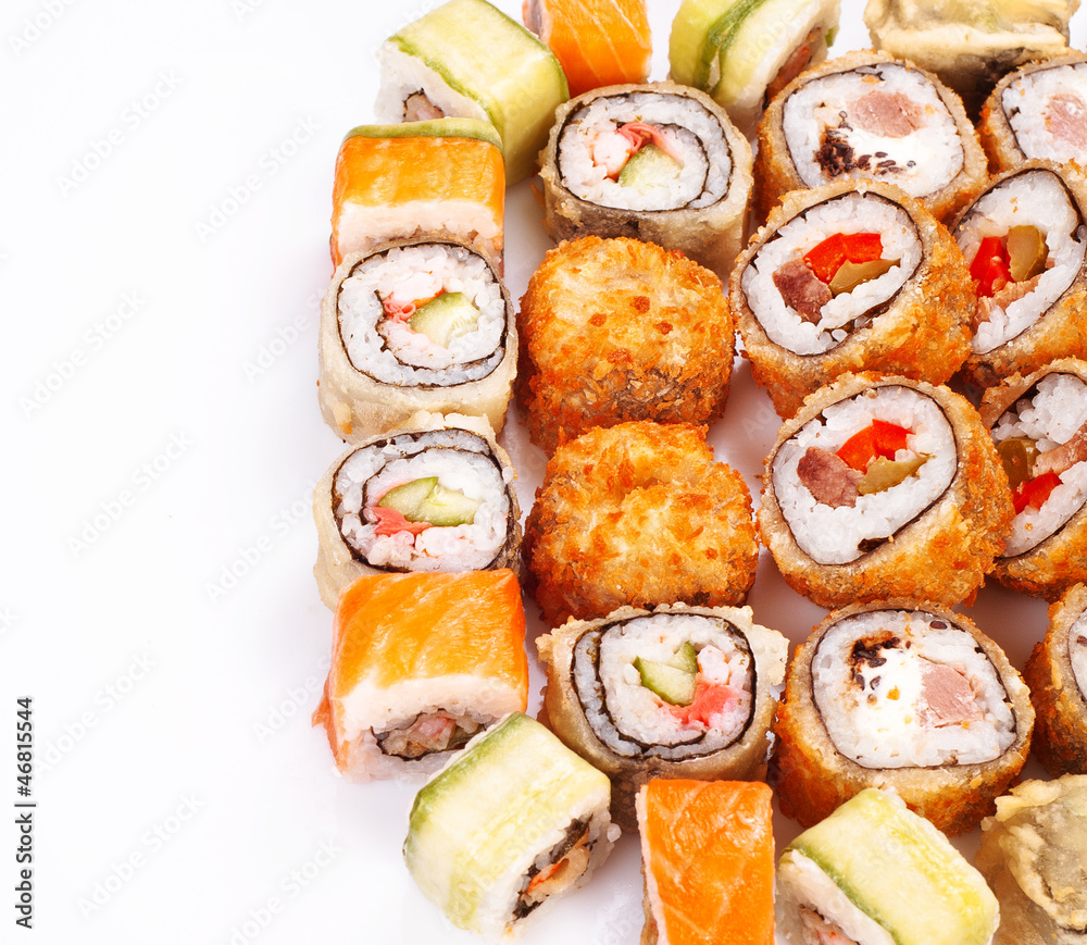 sushi roll big set with different components sushi roll big set with different components