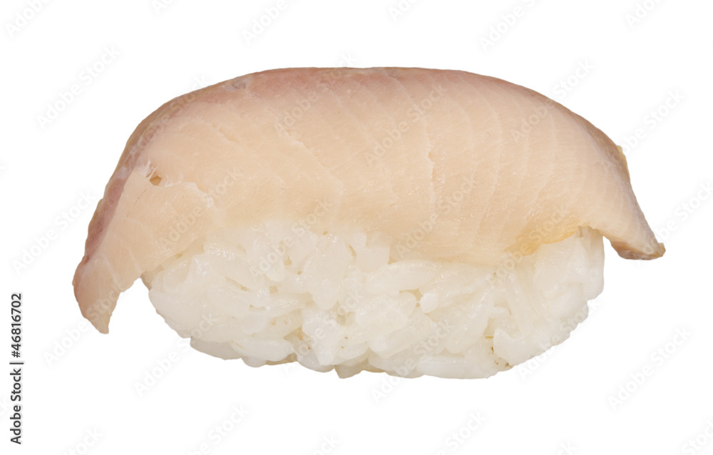 closeup of a young yellow-tail sushi closeup of a young yellow-tail sushi
