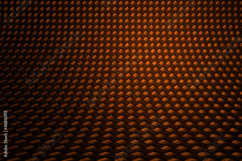 A realistic cooper carbon fiber weave background or texture