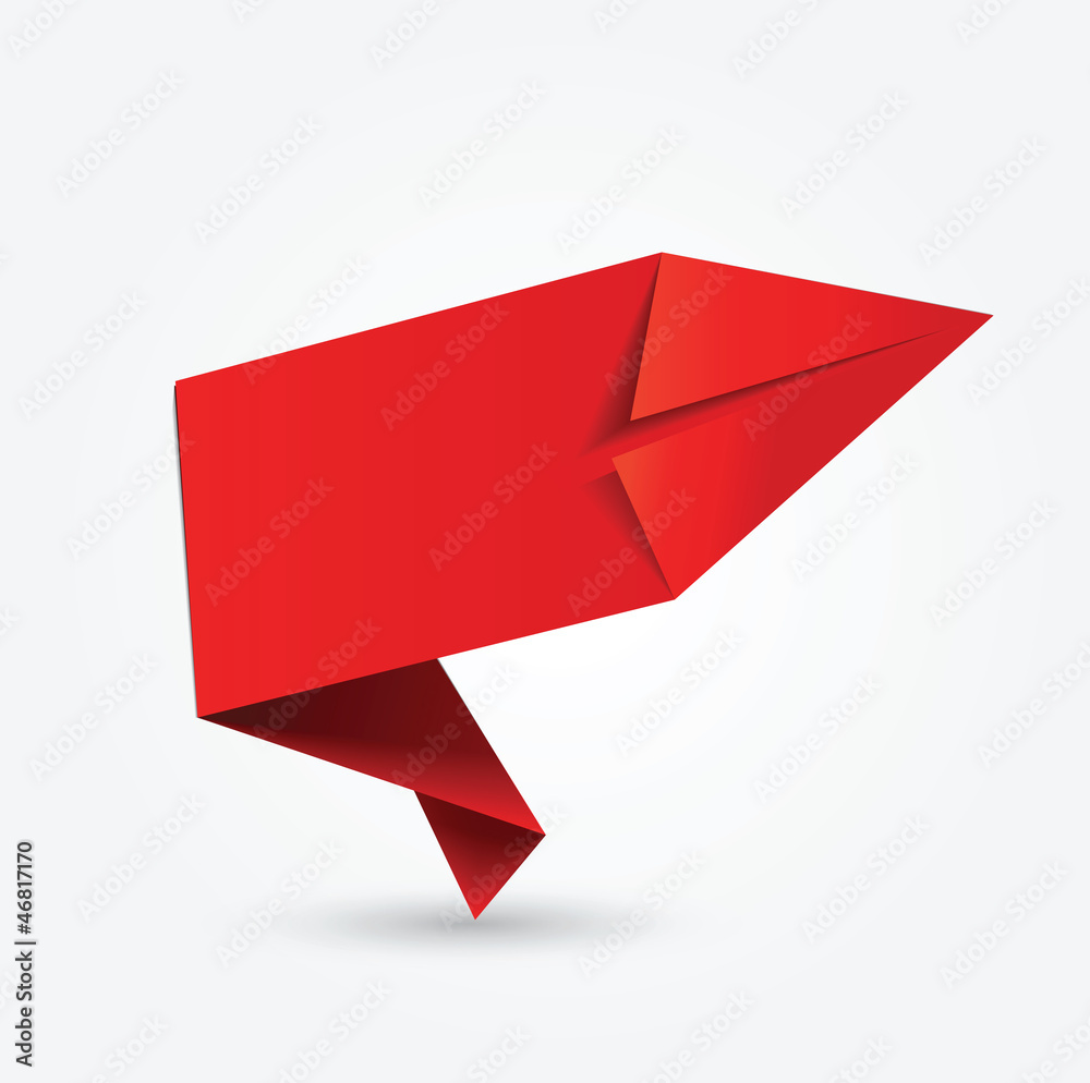 étiquette vierge rouge : origami