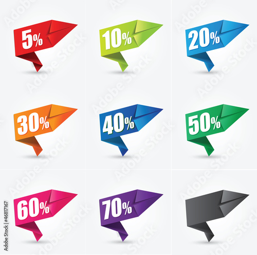 étiquettes soldes papier : origami