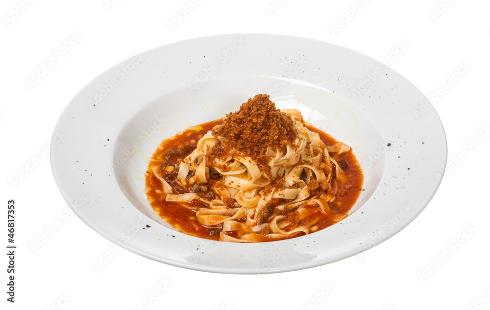 Pasta with tomato sauce basil and grated parmesan Pasta with tomato sauce basil and grated parmesan