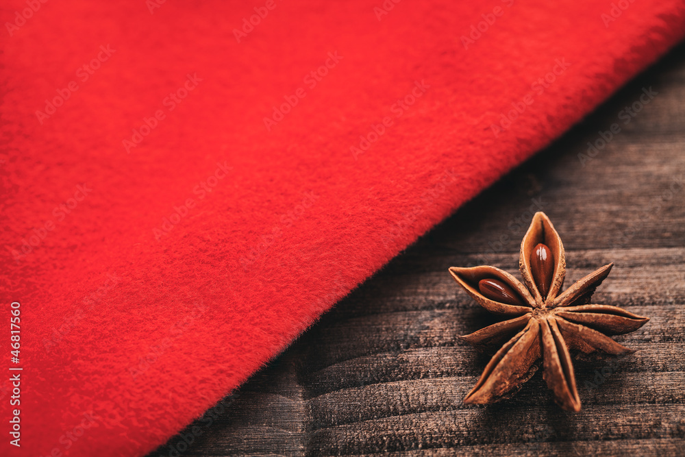 Fototapeta premium star anise and red hat