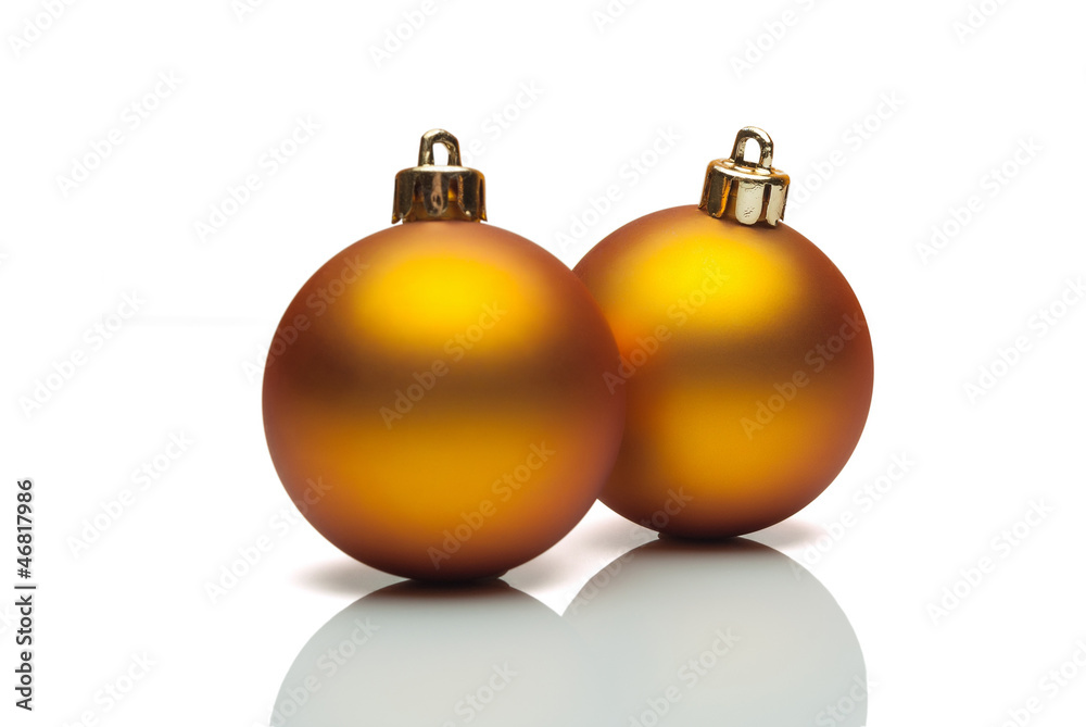 Gold christmas ball isolated on white background Gold christmas ball isolated on white background