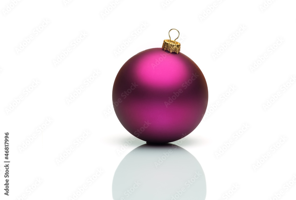 Purple christmas ball isolated on white background Purple christmas ball isolated on white background