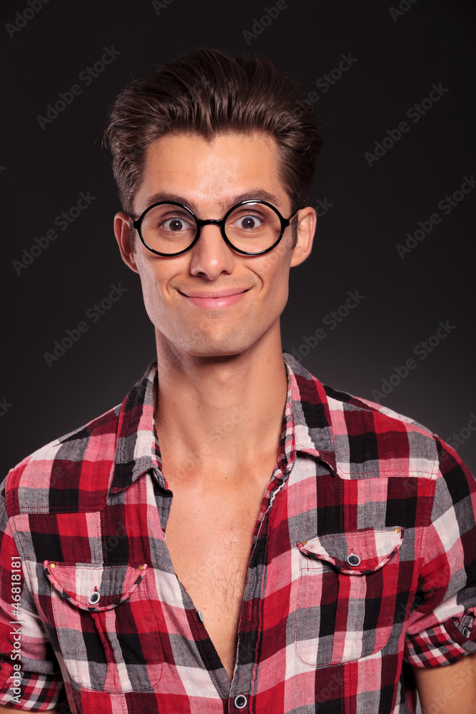 smiling nerd dressed casually smiling nerd dressed casually