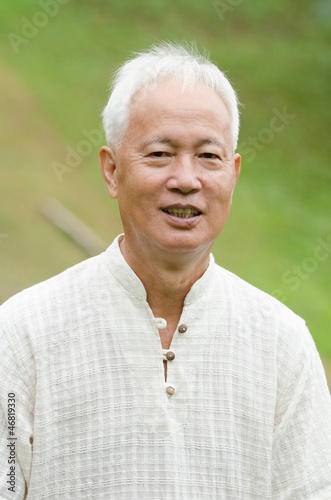 senior asian man outdoor portrait