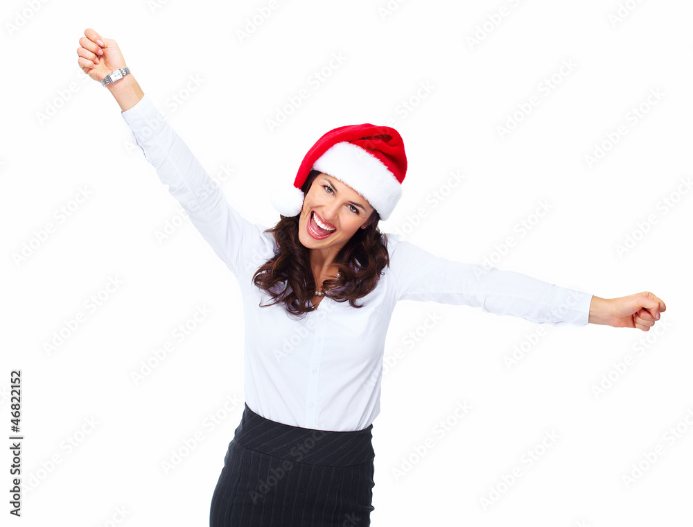 Santa helper Christmas business woman.