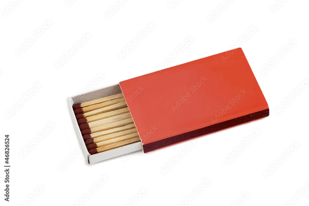 Box of brown matches isolated on white background Box of brown matches isolated on white background