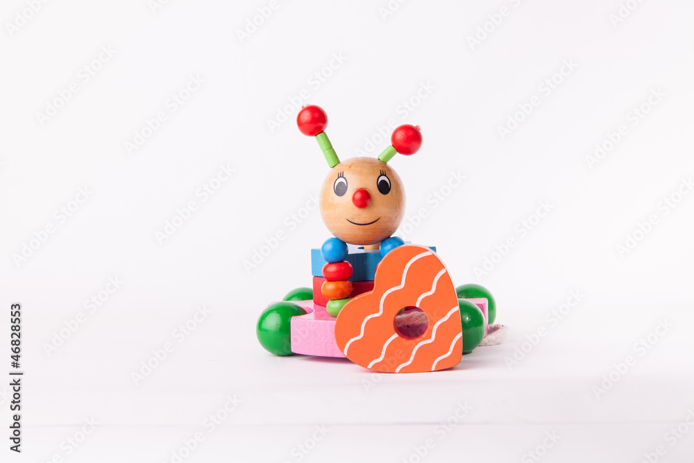 Naklejka premium Early child development wooden toys isolated on white