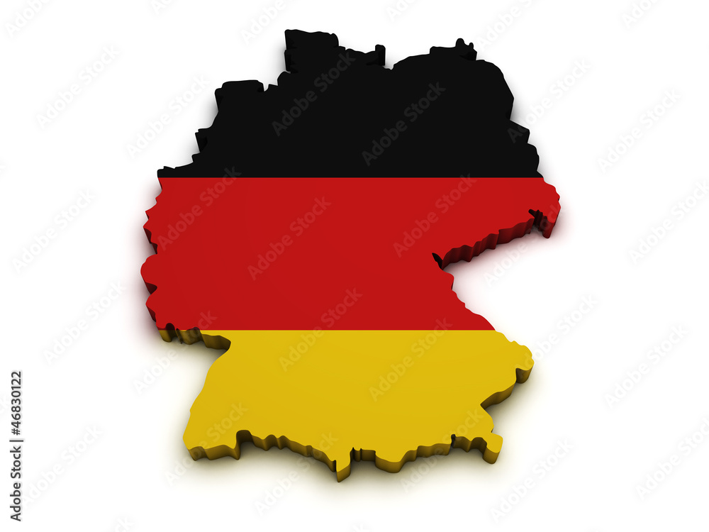 Fototapeta premium Germany Flag Map Shape