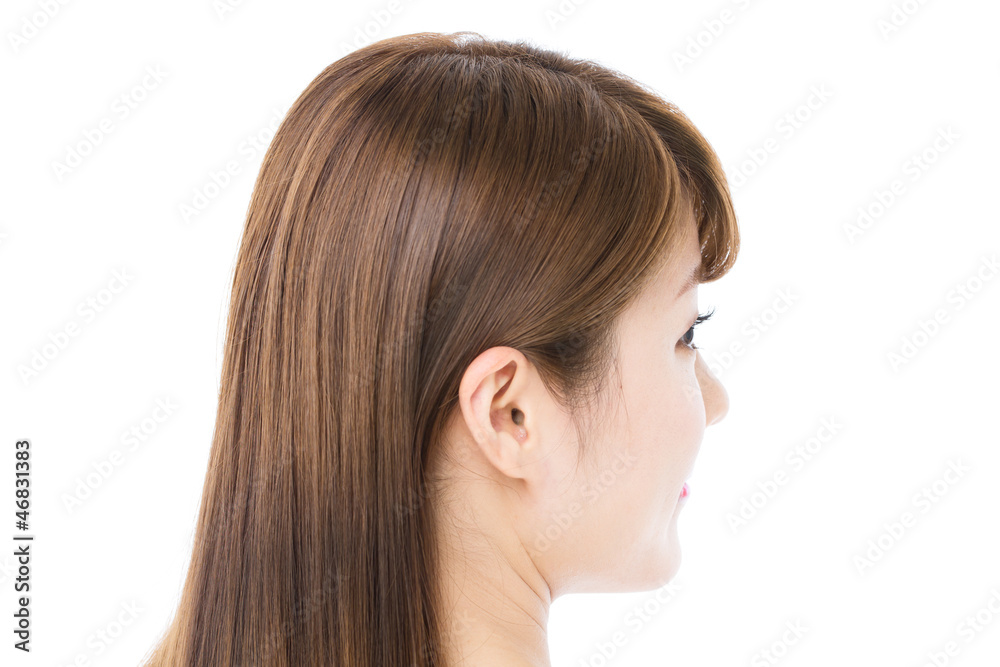 Beautiful hair woman on white background Beautiful hair woman on white background