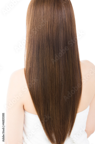 Beautiful hair woman on white background