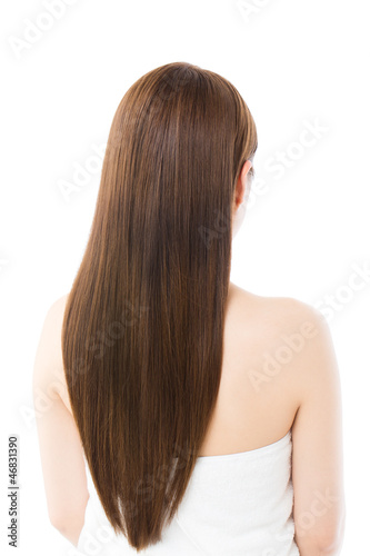 Beautiful hair woman on white background