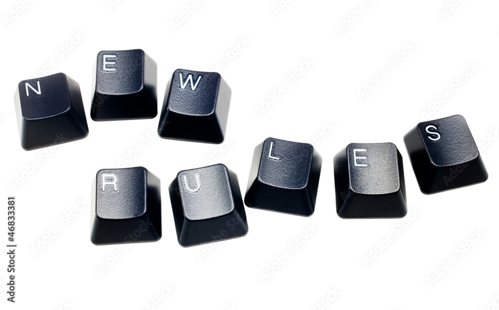 Text new rules made of computer keys Text new rules made of computer keys