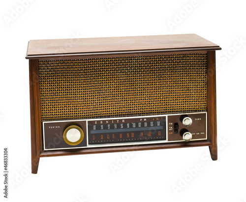 Wooden old radio