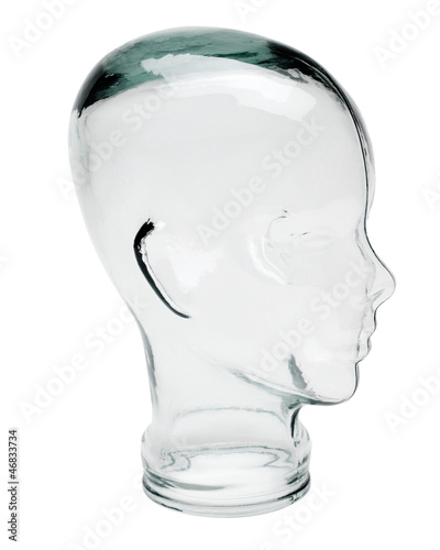 Glass figurine of human head