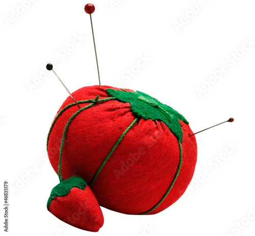 Pins stuck on pin cushion