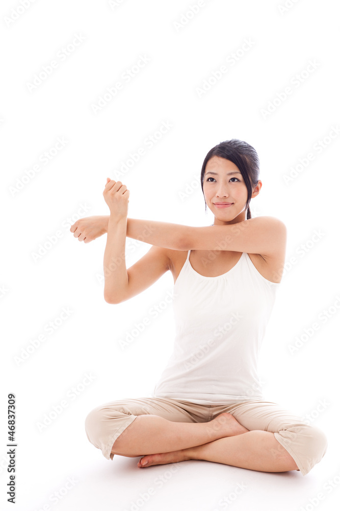 beauty image of attractive asian woman on white background beauty image of attractive asian woman on white background