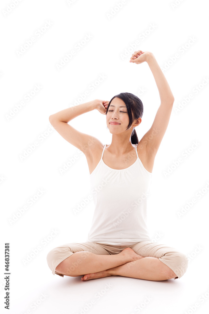 beauty image of attractive asian woman on white background beauty image of attractive asian woman on white background