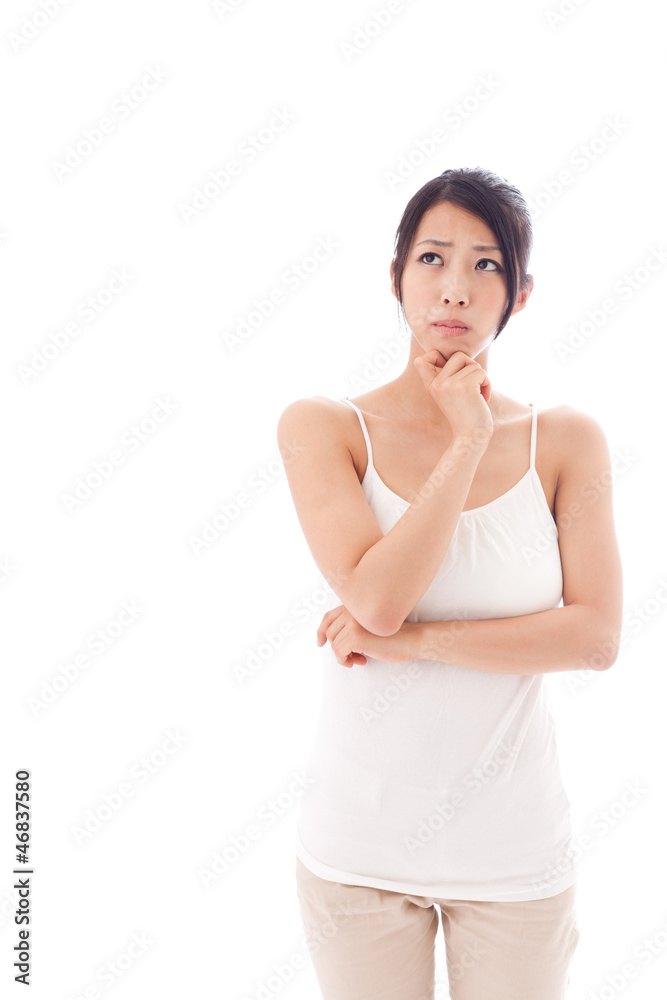 beauty image of attractive asian woman on white background beauty image of attractive asian woman on white background