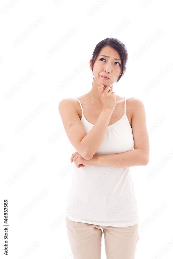beauty image of attractive asian woman on white background beauty image of attractive asian woman on white background