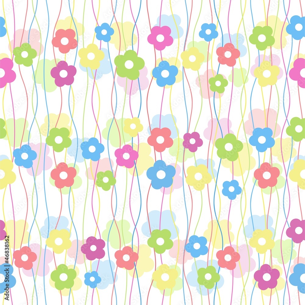 colorful baby floral seamless background