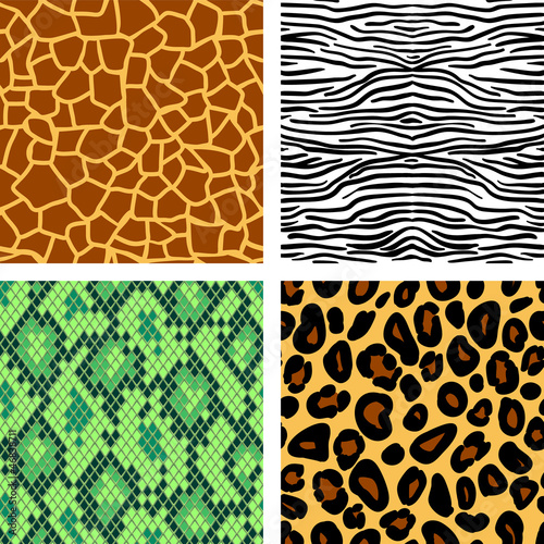 Animal print seamless patterns set  vector