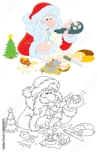 Santa slightly drunk