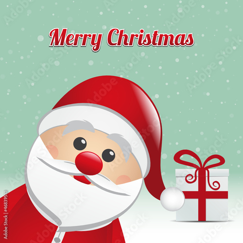 santa gift snowy winter bac...