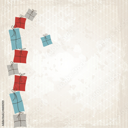 Geschenke-Turm auf Grunge Hintergrund
