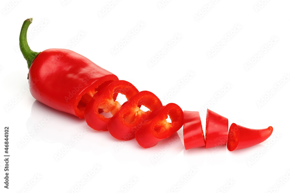 Fotobehang met Sliced Red Pepper #46844102