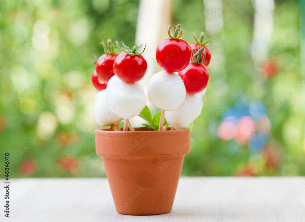 brochettes de tomates cerises et mozarelle brochettes de tomates cerises et mozarelle