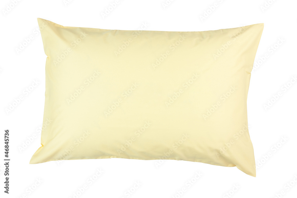 pillow with yellow pillow case on white background pillow with yellow pillow case on white background